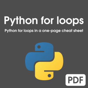 Python for loops in a one-page cheat sheet - PDF